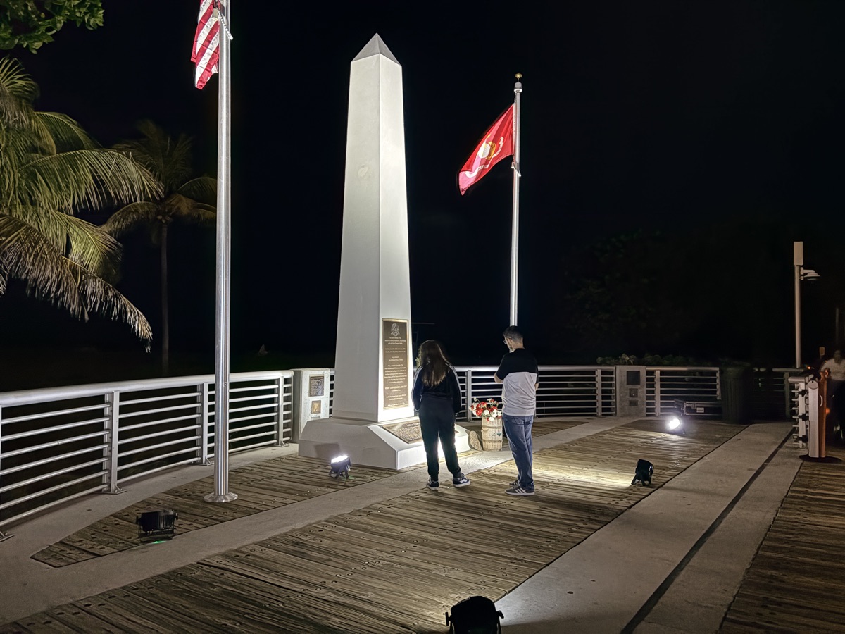 Memorial at Night - Visitors on the Pier